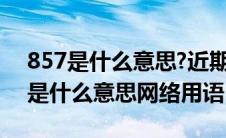 857是什么意思?近期网络流行语详解（857是什么意思网络用语）