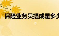 保险业务员提成是多少（保险业务员提成）