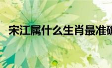 宋江属什么生肖最准确（宋江属什么生肖）
