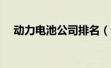 动力电池公司排名（动力电池厂家排名）