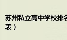 苏州私立高中学校排名榜（苏州私立高中一览表）