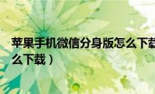 苹果手机微信分身版怎么下载软件（苹果手机微信分身版怎么下载）