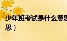 少年班考试是什么意思（少年班考生是什么意思）