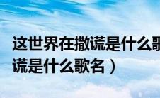 这世界在撒谎是什么歌名的歌词（这世界在撒谎是什么歌名）
