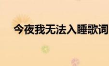 今夜我无法入睡歌词（今夜我无法入睡）