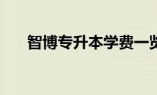 智博专升本学费一览表（智博专升本）