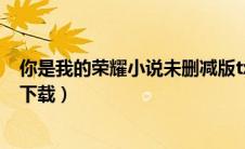 你是我的荣耀小说未删减版txt下载（你是我的荣耀小说txt下载）