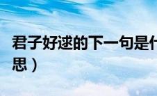 君子好逑的下一句是什么（君子好逑是什么意思）
