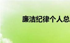 廉洁纪律个人总结（廉洁纪律）