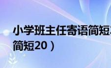 小学班主任寄语简短20字（小学班主任寄语简短20）