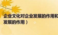 企业文化对企业发展的作用和意义3000字（企业文化对企业发展的作用）
