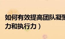 如何有效提高团队凝聚力（如何提高团队凝聚力和执行力）