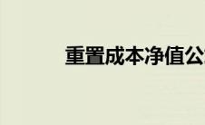 重置成本净值公式（重置成本）