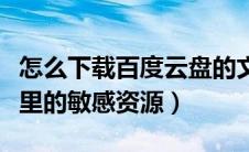 怎么下载百度云盘的文件（怎么下载百度云盘里的敏感资源）
