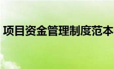 项目资金管理制度范本（资金管理制度范本）