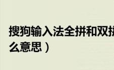 搜狗输入法全拼和双拼是什么意思（双拼是什么意思）