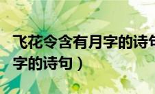 飞花令含有月字的诗句有哪些（飞花令含有月字的诗句）