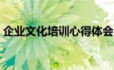 企业文化培训心得体会（企业文化培训心得）
