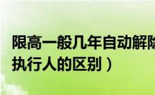 限高一般几年自动解除（限制高消费和失信被执行人的区别）