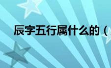 辰字五行属什么的（成字五行属什么的）