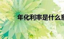年化利率是什么意思（年化利率）