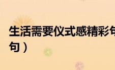 生活需要仪式感精彩句段（生活需要仪式感金句）