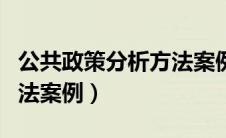 公共政策分析方法案例范文（公共政策分析方法案例）