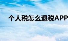 个人税怎么退税APP（个人税怎么退税）