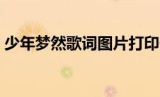 少年梦然歌词图片打印一张（少年梦然歌词）