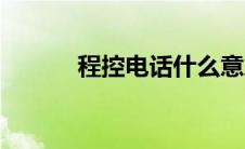 程控电话什么意思（程控电话）