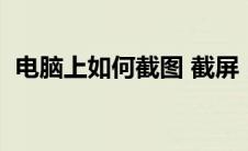 电脑上如何截图 截屏（电脑如何截屏长图）