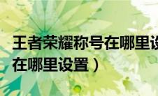 王者荣耀称号在哪里设置权限（王者荣耀称号在哪里设置）