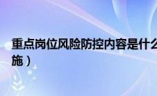 重点岗位风险防控内容是什么（重点岗位廉政风险点防控措施）