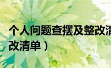个人问题查摆及整改清单（个人问题查摆和整改清单）