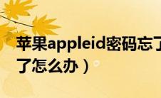 苹果appleid密码忘了怎么办（apple密码忘了怎么办）