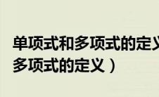 单项式和多项式的定义并举例说明（单项式和多项式的定义）