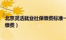 北京灵活就业社保缴费标准一览表查询（北京灵活就业社保缴费）
