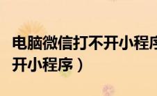 电脑微信打不开小程序怎么办（电脑微信打不开小程序）