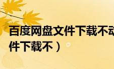 百度网盘文件下载不动怎么回事（百度网盘文件下载不）