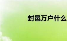 封邑万户什么意思（封邑）