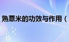 熟薏米的功效与作用（薏苡仁和薏米的区别）