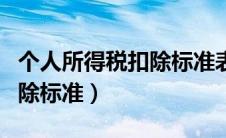 个人所得税扣除标准表格图片（个人所得税扣除标准）