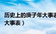 历史上的庚子年大事表最新（历史上的庚子年大事表）