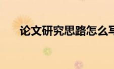 论文研究思路怎么写（论文研究思路）