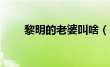 黎明的老婆叫啥（黎明的老婆是谁）
