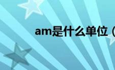 am是什么单位（A是什么单位）