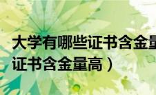 大学有哪些证书含金量高的专业（大学有哪些证书含金量高）