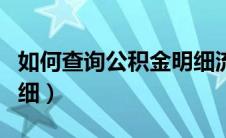 如何查询公积金明细流水（如何查询公积金明细）