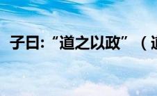 子曰:“道之以政”（道之以政是什么意思）