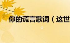 你的谎言歌词（这世界在撒谎是什么歌）
